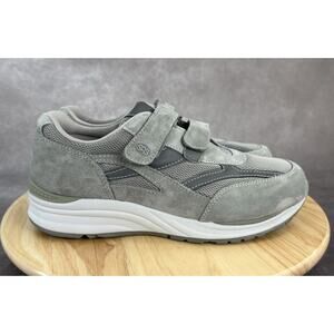 SAS Mens Sz 10.5W JV Mesh Sneaker Gray Suede Comfort Walking Shoes Hook & Loop